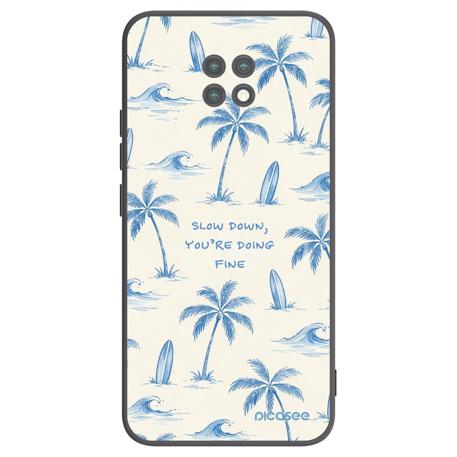 Picasee silikonowe czarne etui na Xiaomi Redmi Note 9T - Slow Tide