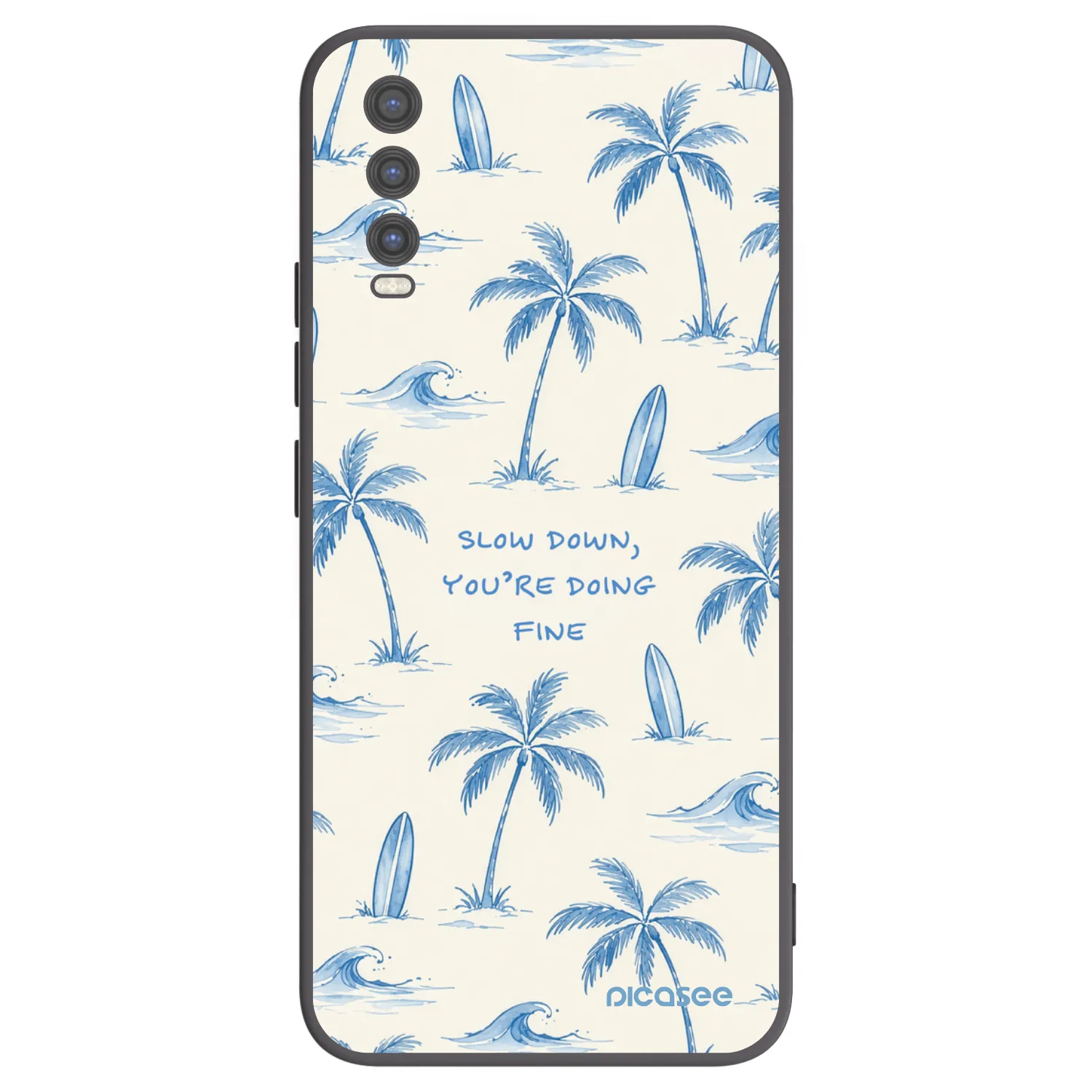 Picasee silikonowe czarne etui na Vivo Y20s - Slow Tide