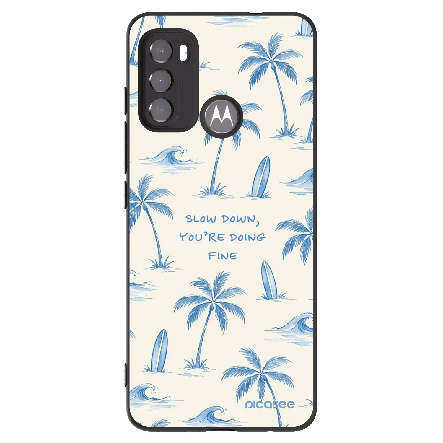 Picasee silikonowe czarne etui na Motorola Moto G60 - Slow Tide