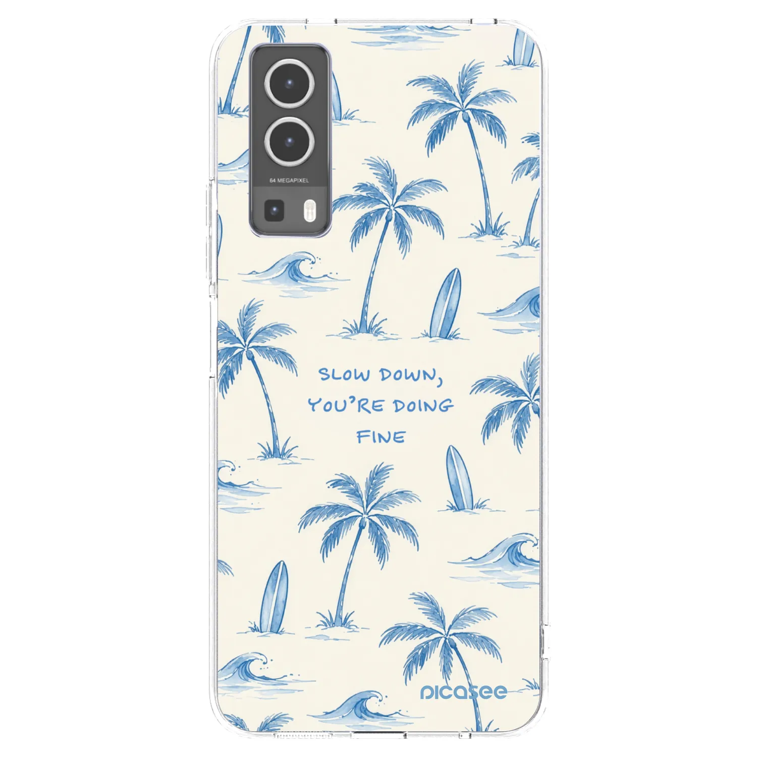 Picasee silikonowe przeźroczyste etui na Vivo Y72 5G - Slow Tide