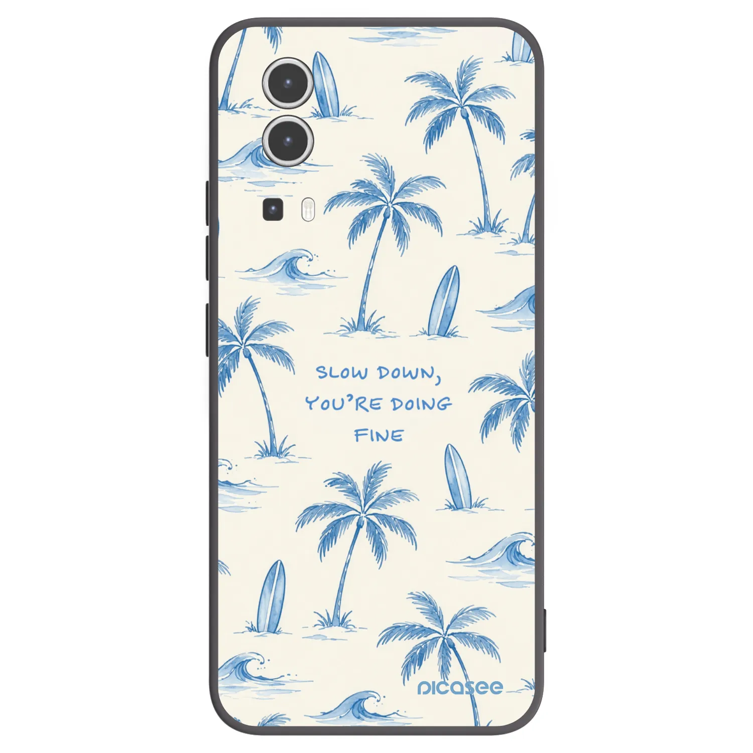 Picasee silikonowe czarne etui na Vivo Y72 5G - Slow Tide