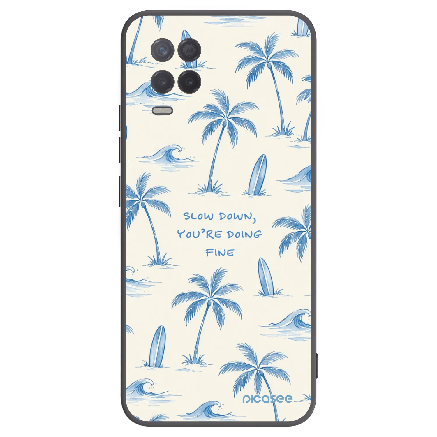 Picasee silikonowe czarne etui na Realme 8 5G - Slow Tide