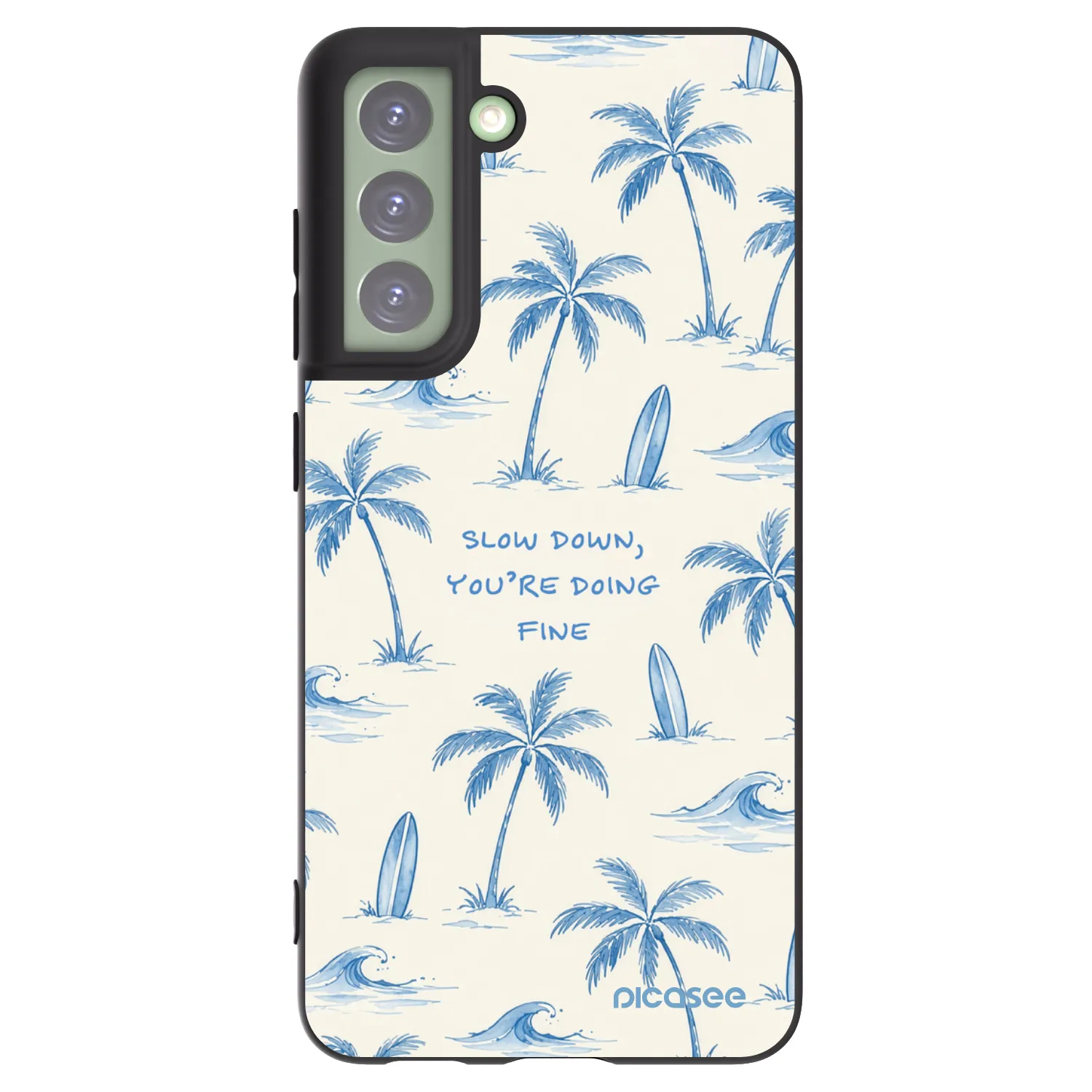 Picasee silikonowe czarne etui na Samsung Galaxy S21 FE 5G - Slow Tide