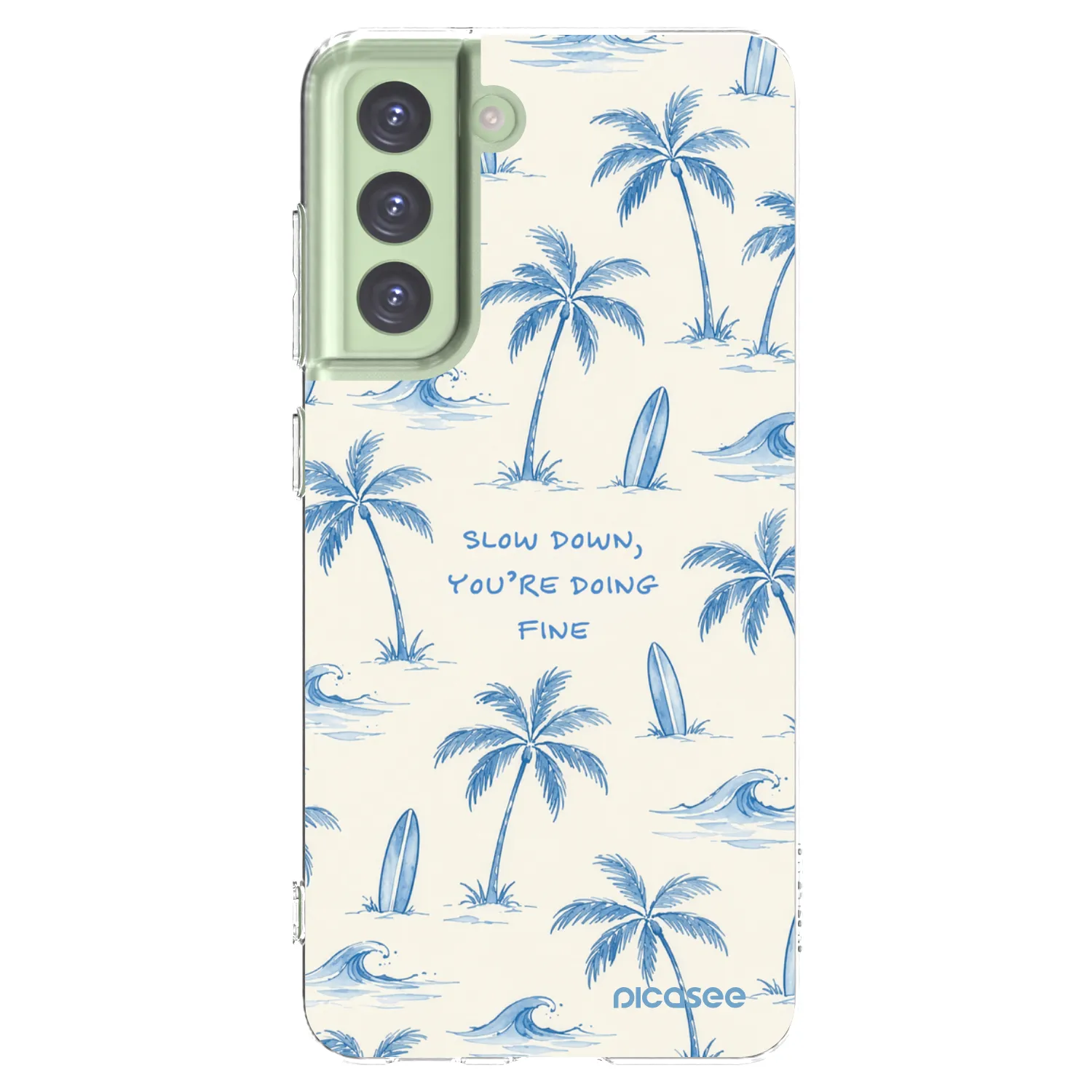 Picasee silikonowe przeźroczyste etui na Samsung Galaxy S21 FE 5G - Slow Tide