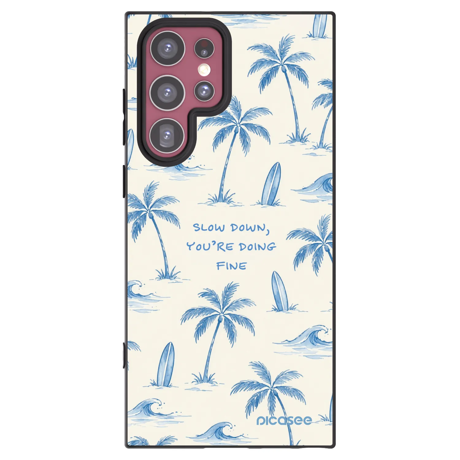 Picasee silikonowe czarne etui na Samsung Galaxy S22 Ultra 5G - Slow Tide