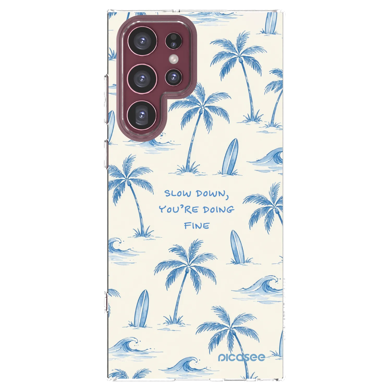 Picasee silikonowe przeźroczyste etui na Samsung Galaxy S22 Ultra 5G - Slow Tide