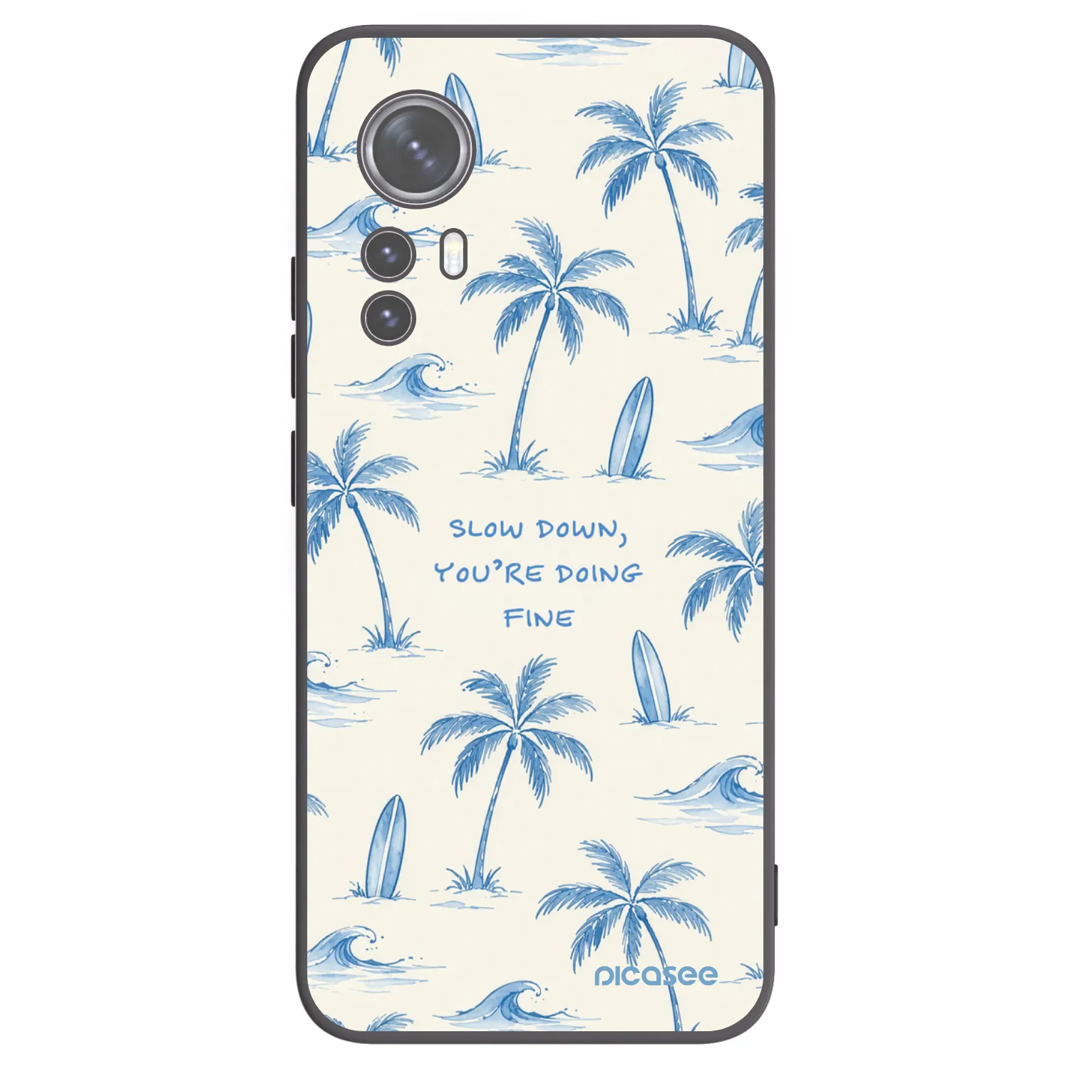 Picasee silikonowe czarne etui na Xiaomi 12 - Slow Tide