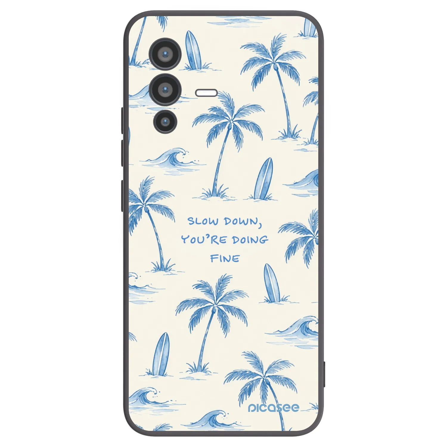 Picasee silikonowe czarne etui na Vivo V23 5G - Slow Tide