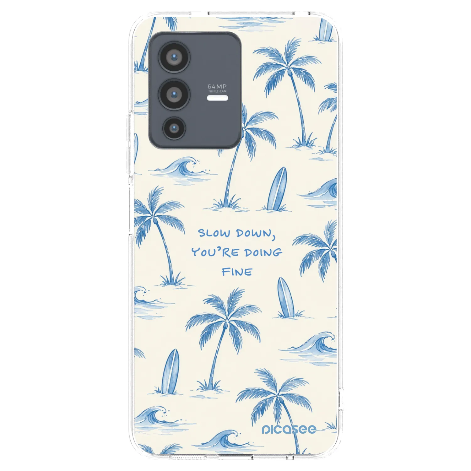 Picasee silikonowe przeźroczyste etui na Vivo V23 5G - Slow Tide