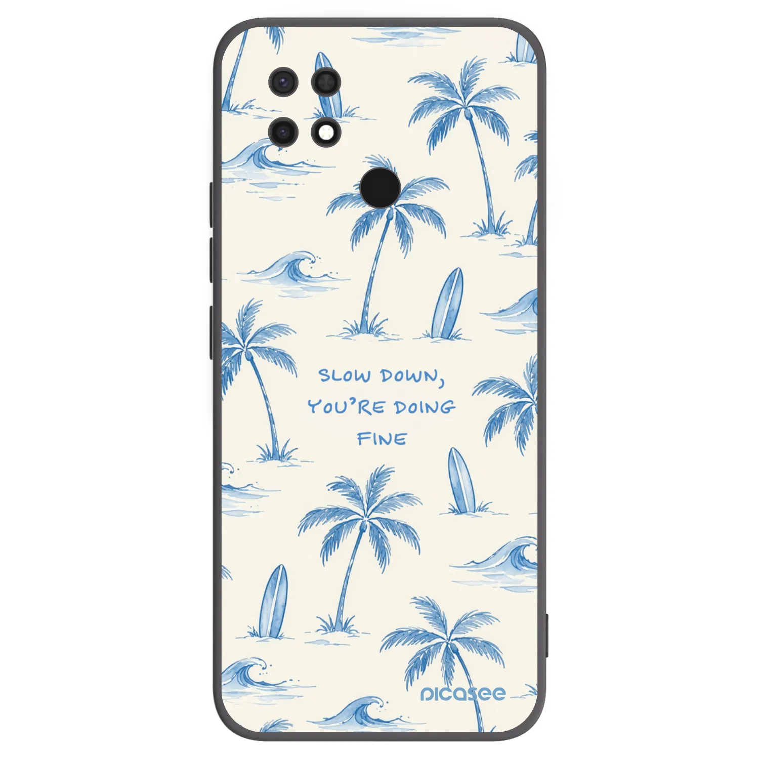 Picasee silikonowe czarne etui na Xiaomi Redmi 10C - Slow Tide