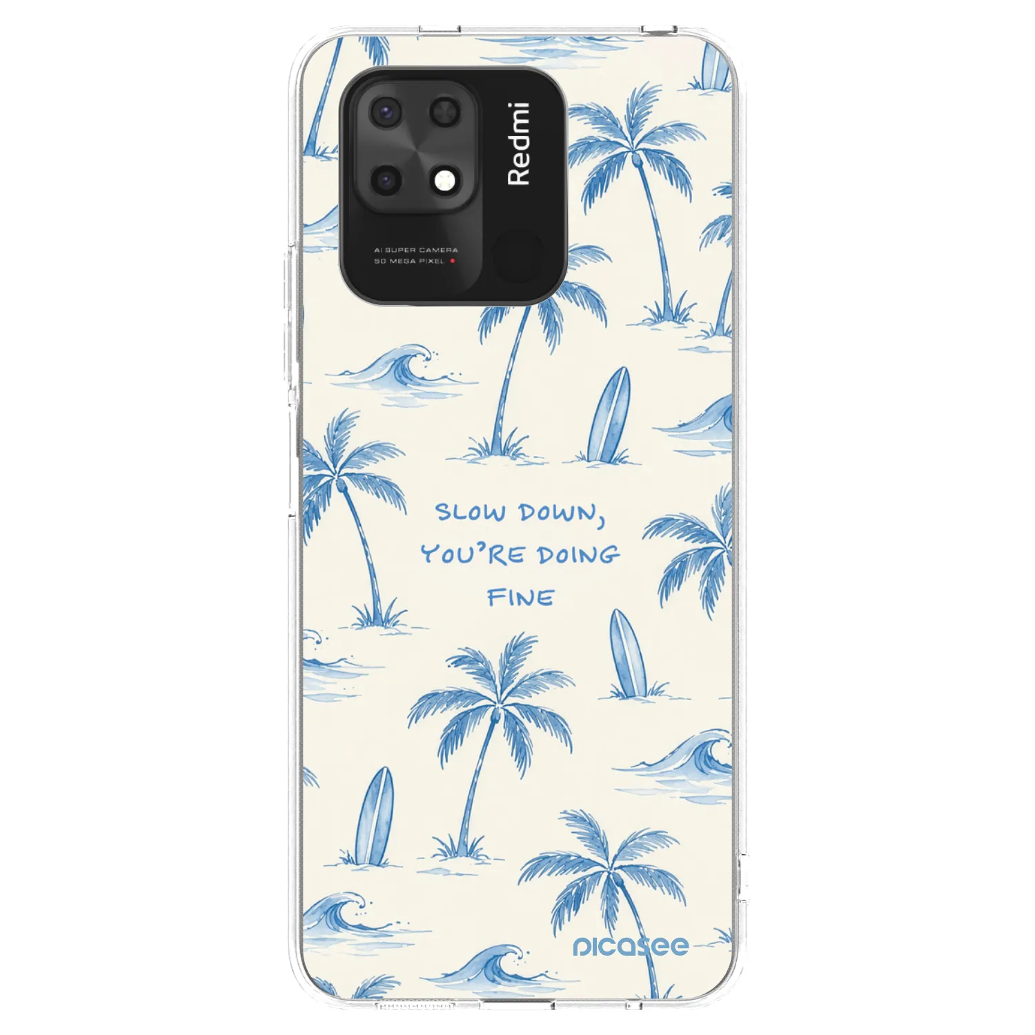 Picasee silikonowe przeźroczyste etui na Xiaomi Redmi 10C - Slow Tide