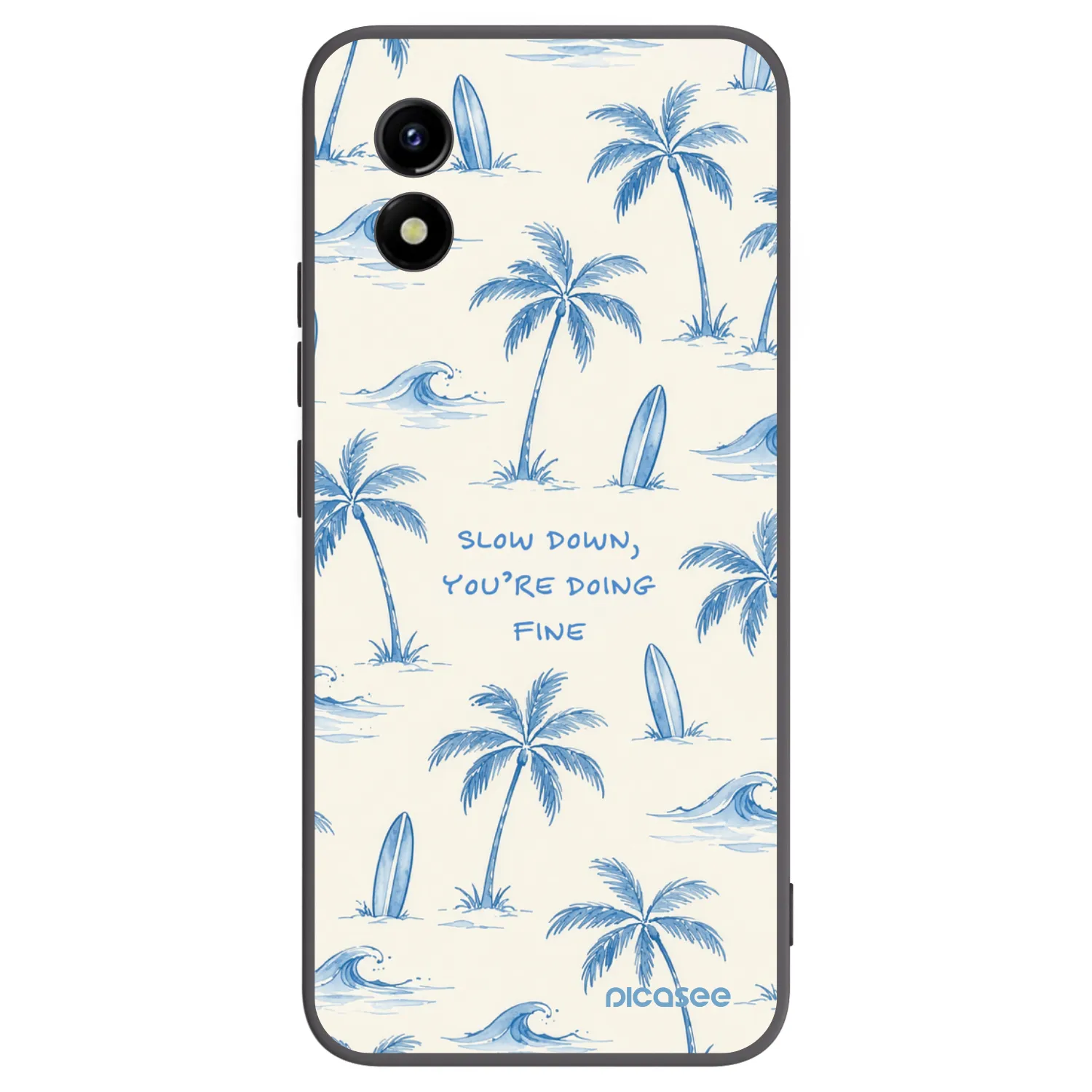 Picasee silikonowe czarne etui na Vivo Y01 - Slow Tide