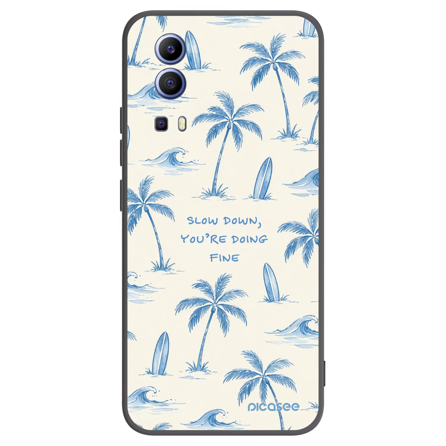 Picasee silikonowe czarne etui na Vivo Y52 5G - Slow Tide