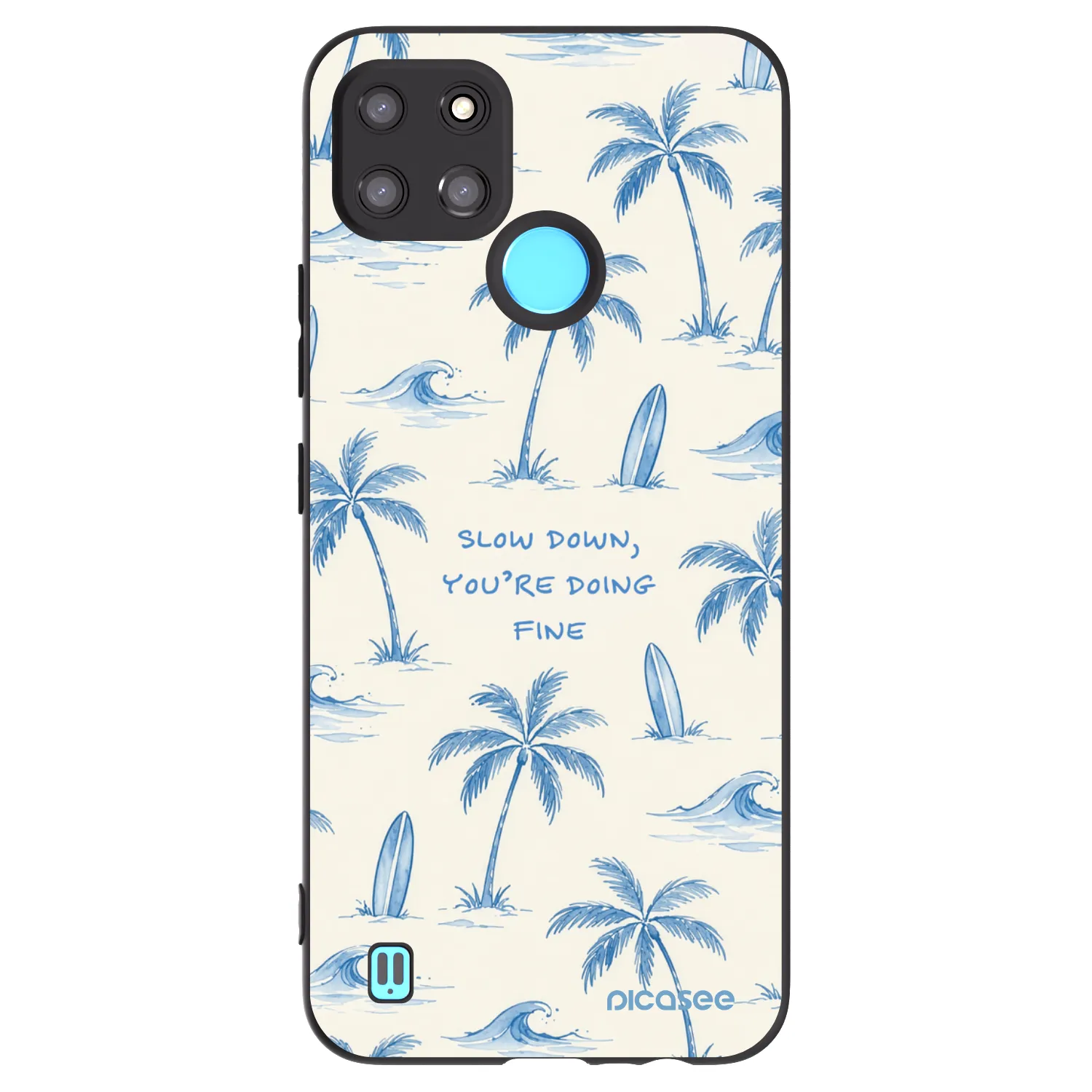 Picasee silikonowe czarne etui na Realme C21Y - Slow Tide