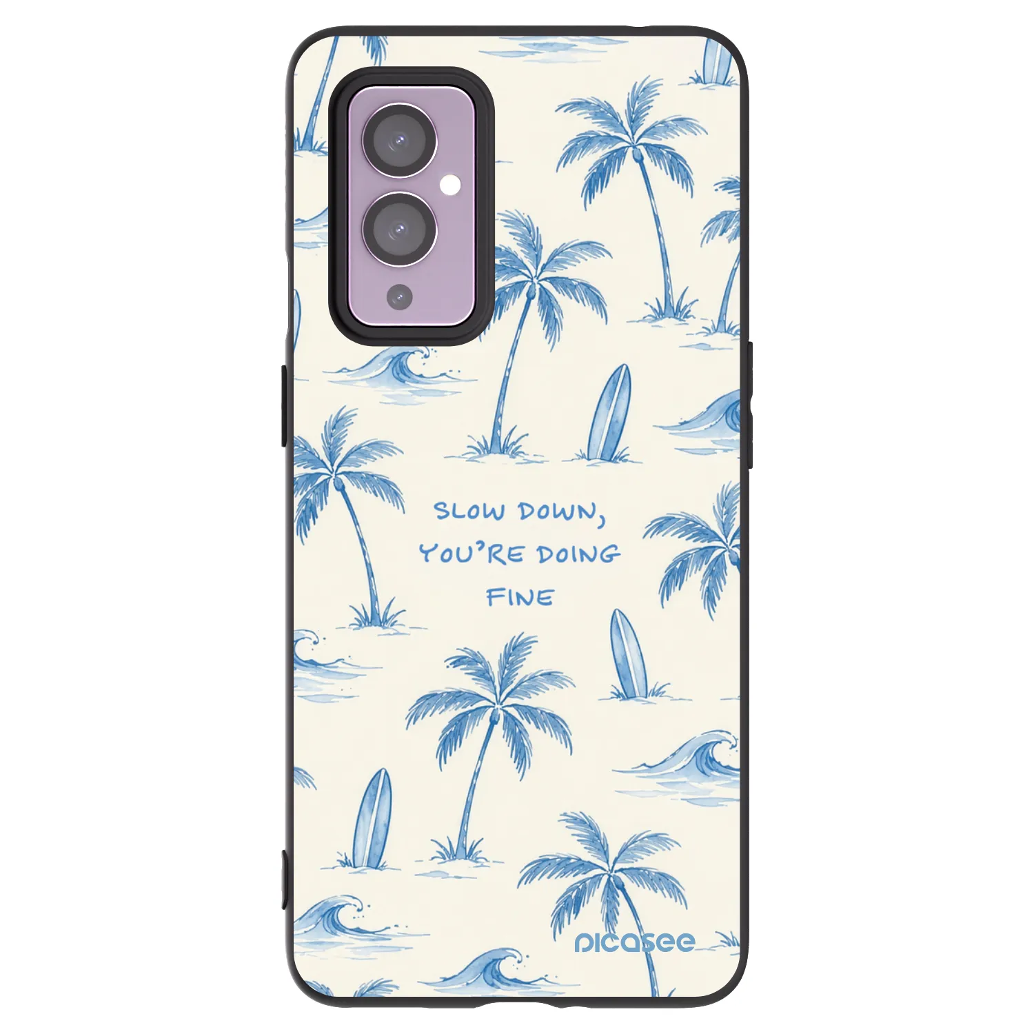 Picasee silikonowe czarne etui na OnePlus 9 - Slow Tide