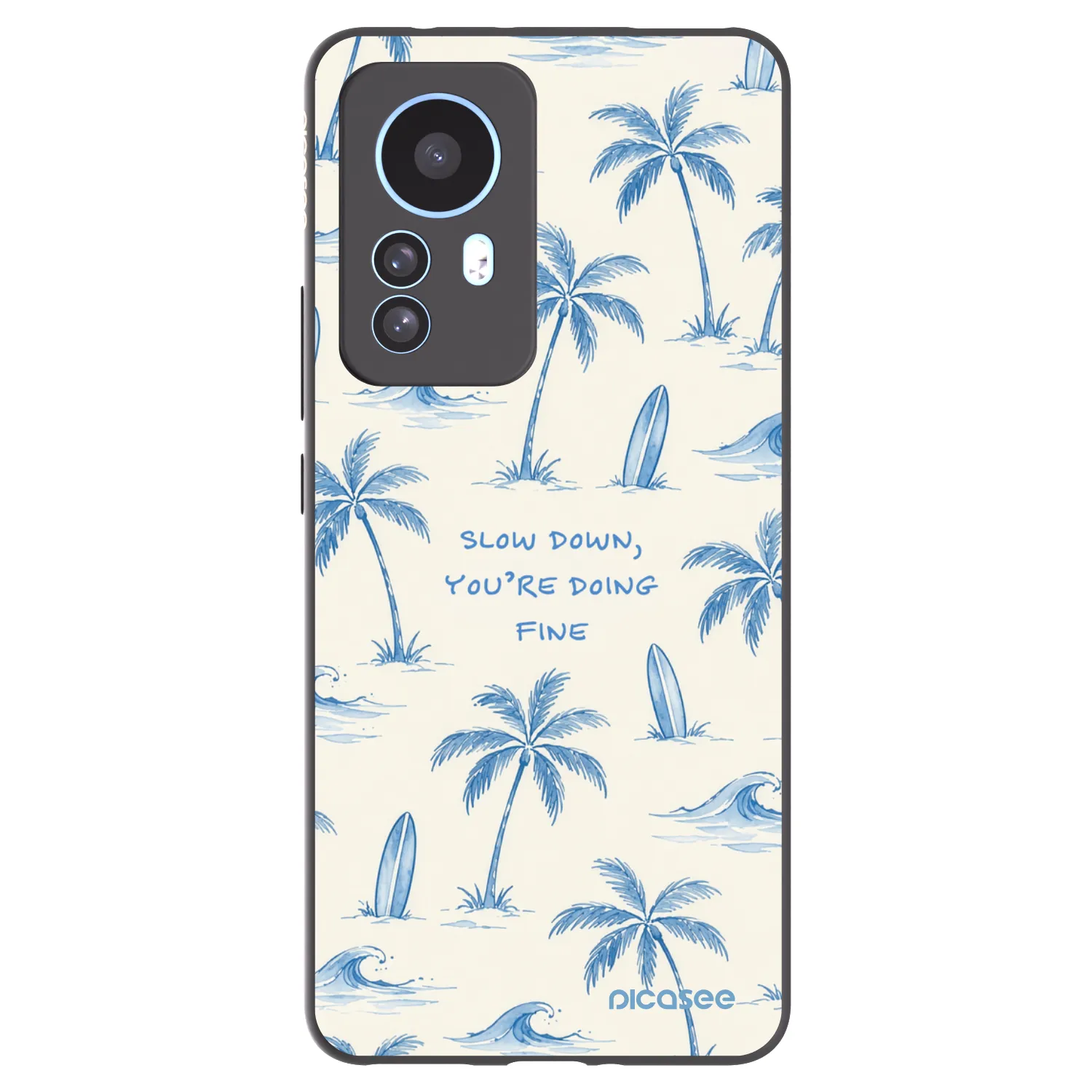 Picasee silikonowe czarne etui na Xiaomi 12T - Slow Tide