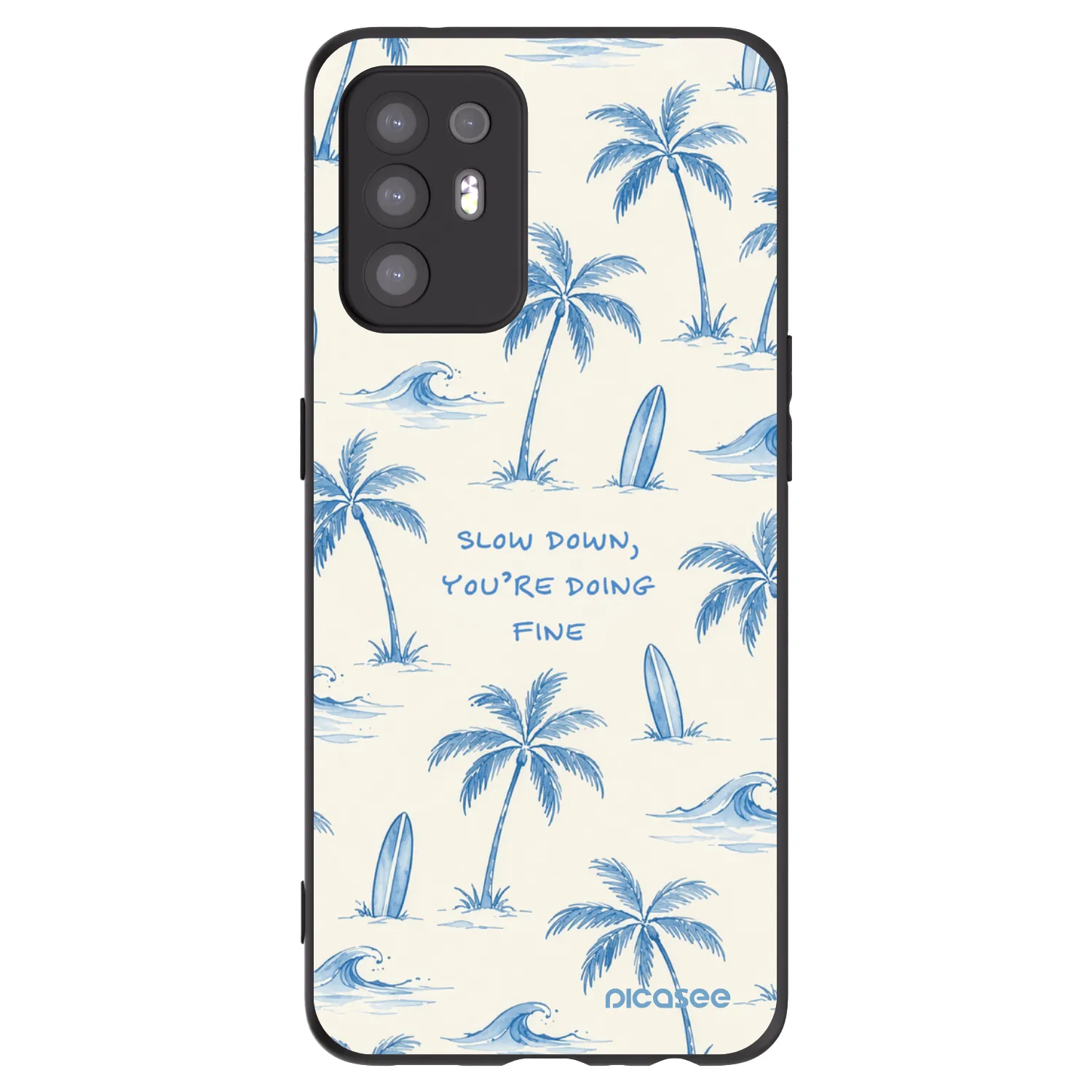 Picasee silikonowe czarne etui na OPPO A94 5G - Slow Tide