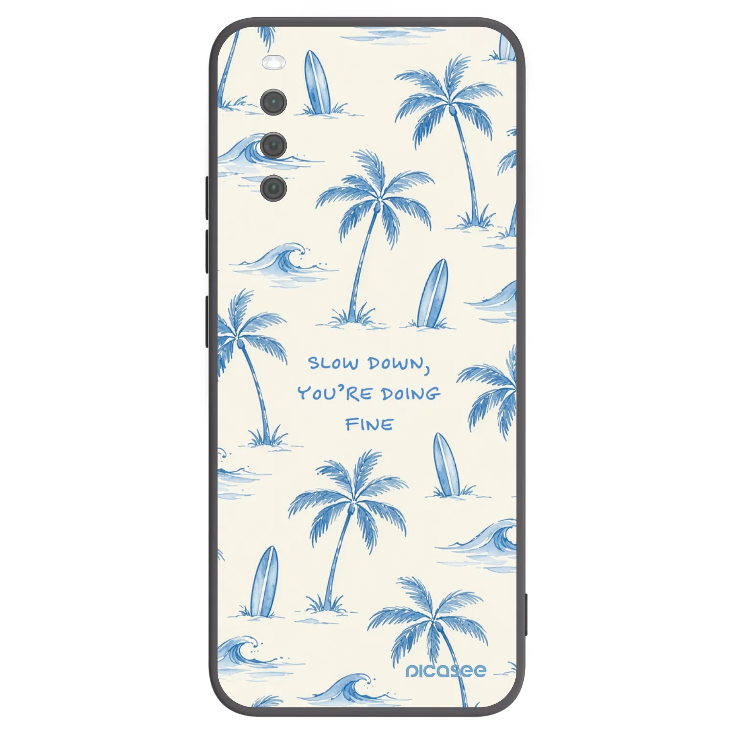 Picasee silikonowe czarne etui na Sony Xperia 10 III - Slow Tide