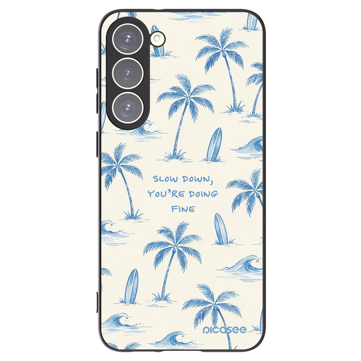 Picasee silikonowe czarne etui na Samsung Galaxy S23+ 5G - Slow Tide