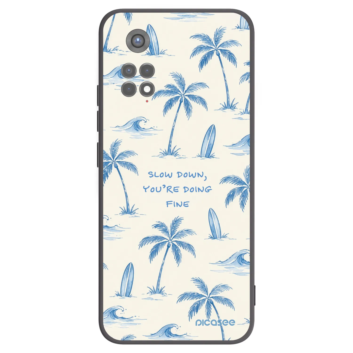 Picasee silikonowe czarne etui na Xiaomi Redmi Note 11S 5G - Slow Tide