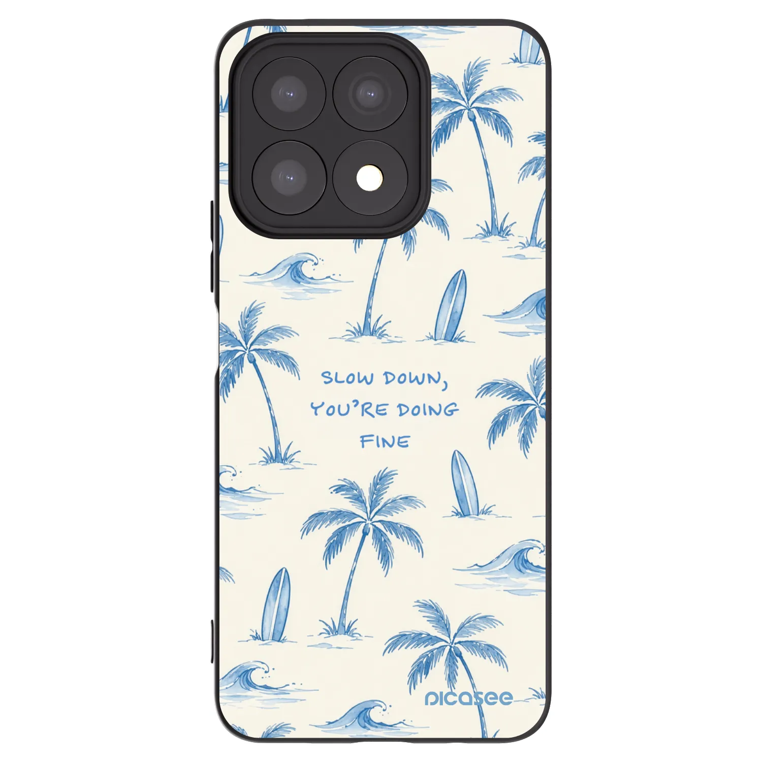Picasee silikonowe czarne etui na Honor X8a - Slow Tide