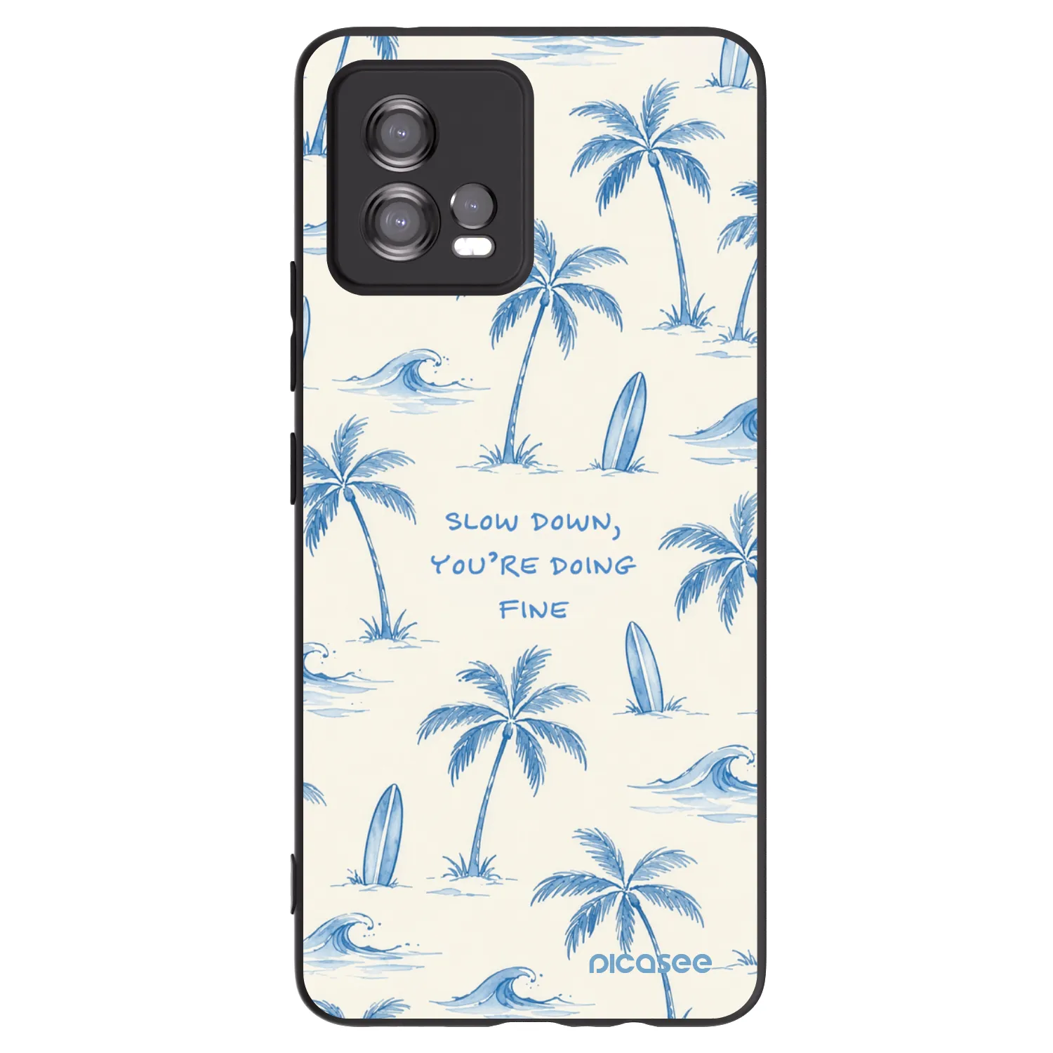 Picasee silikonowe czarne etui na Motorola Moto G72 - Slow Tide