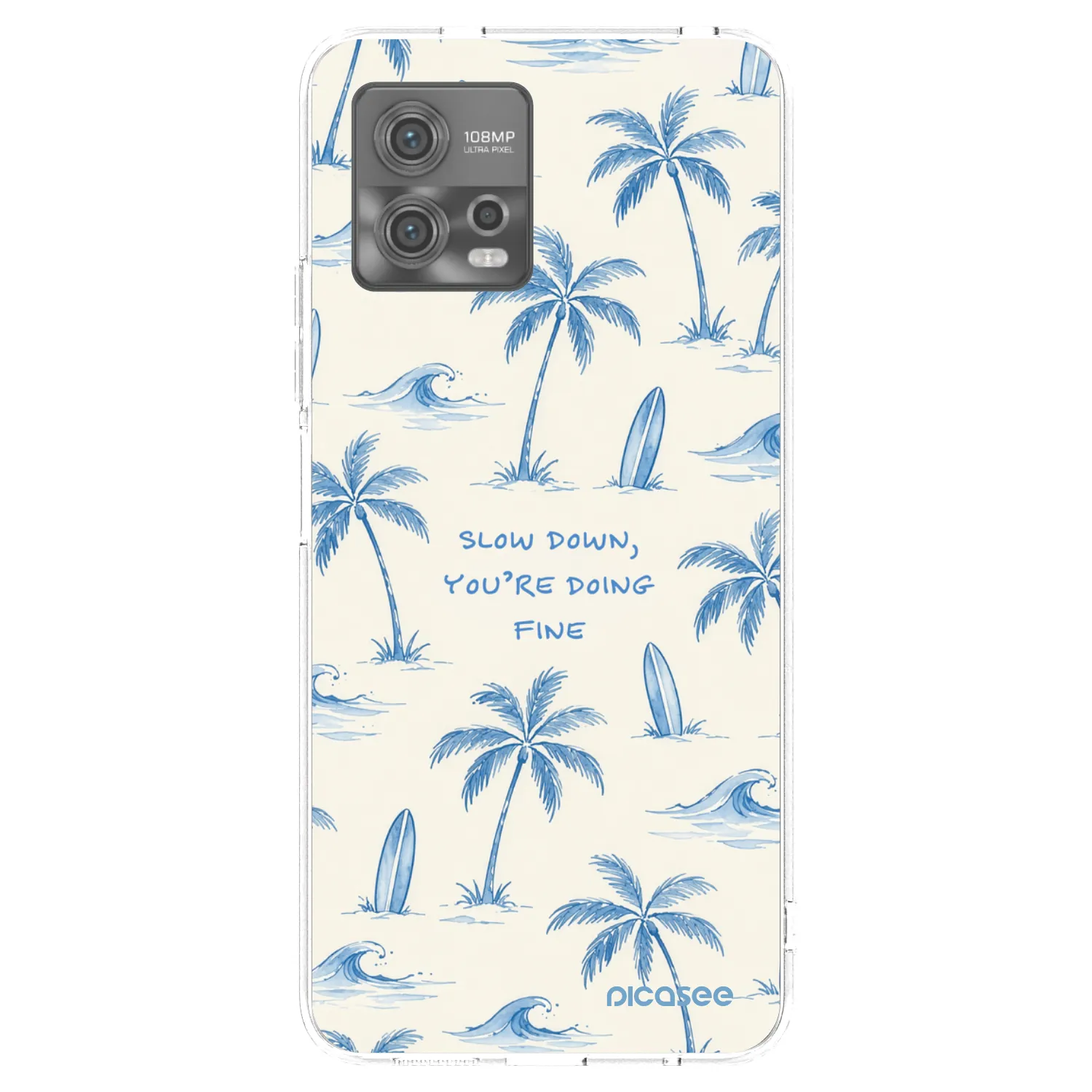 Picasee silikonowe przeźroczyste etui na Motorola Moto G72 - Slow Tide