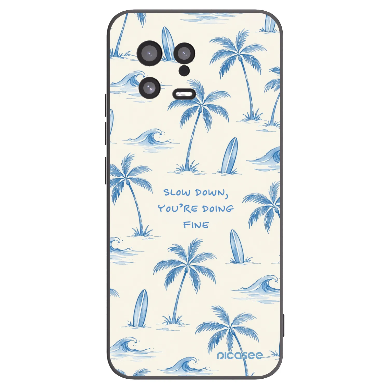 Picasee silikonowe czarne etui na Xiaomi 13 - Slow Tide