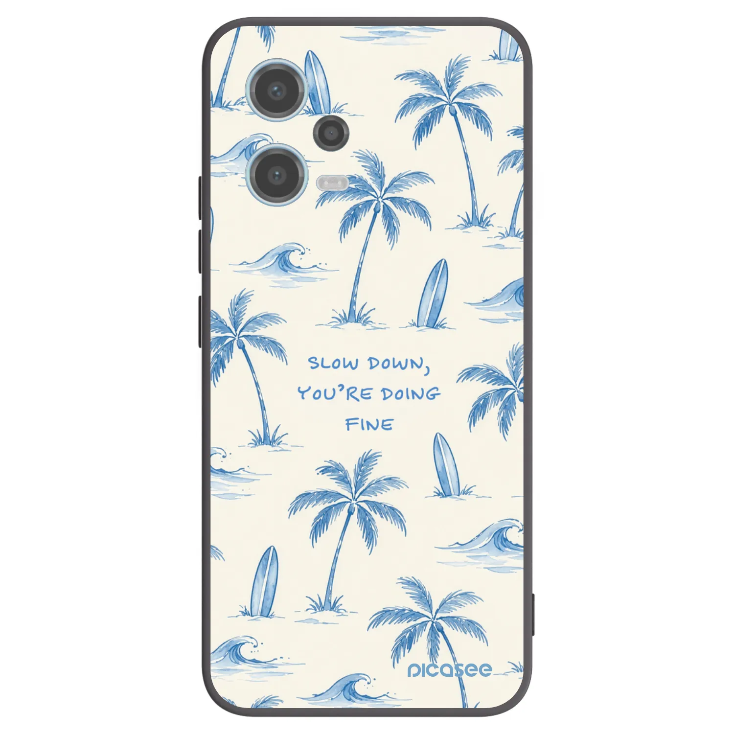 Picasee silikonowe czarne etui na Xiaomi Redmi Note 12 5G - Slow Tide