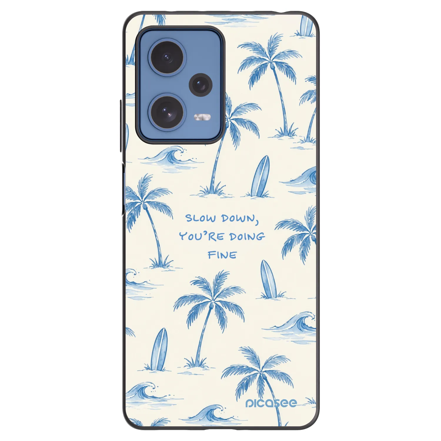 Picasee silikonowe czarne etui na Xiaomi Redmi Note 12 Pro 5G - Slow Tide