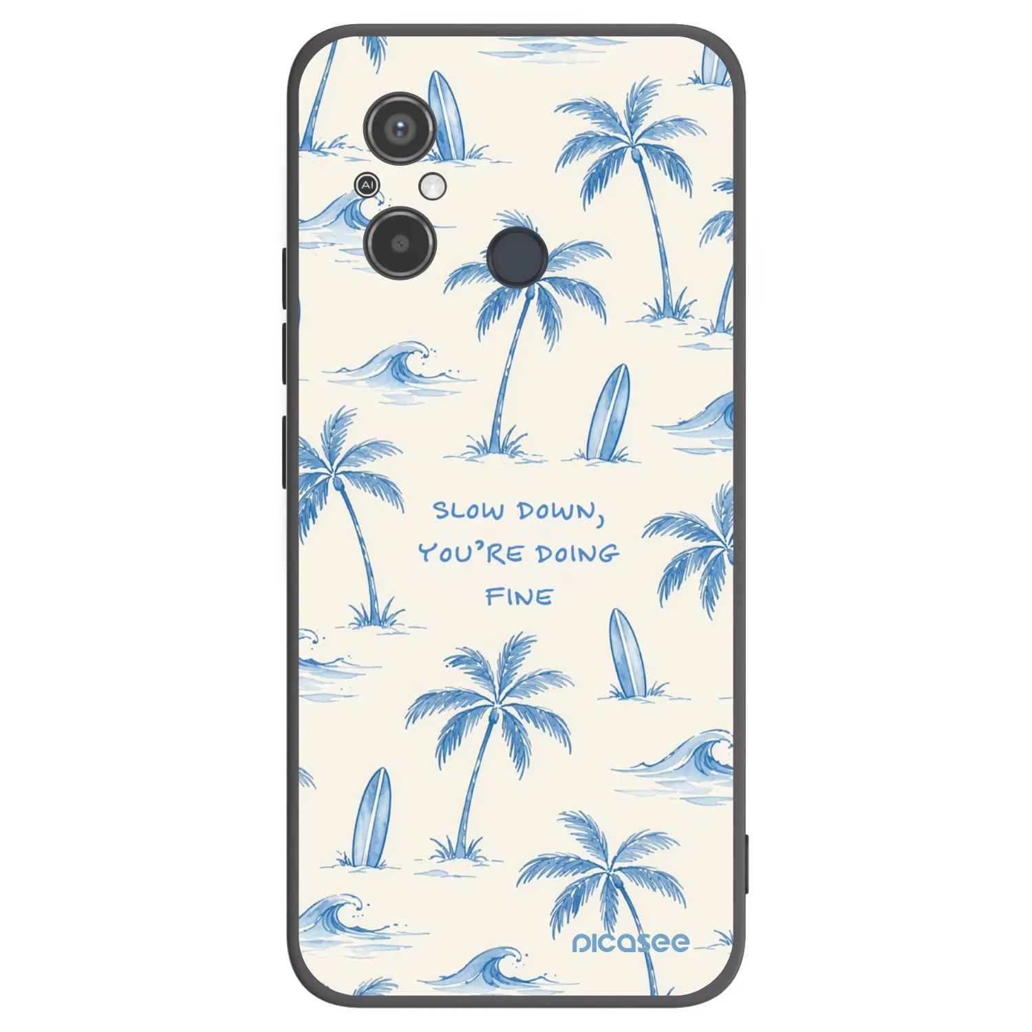 Picasee silikonowe czarne etui na Xiaomi Redmi 12C - Slow Tide