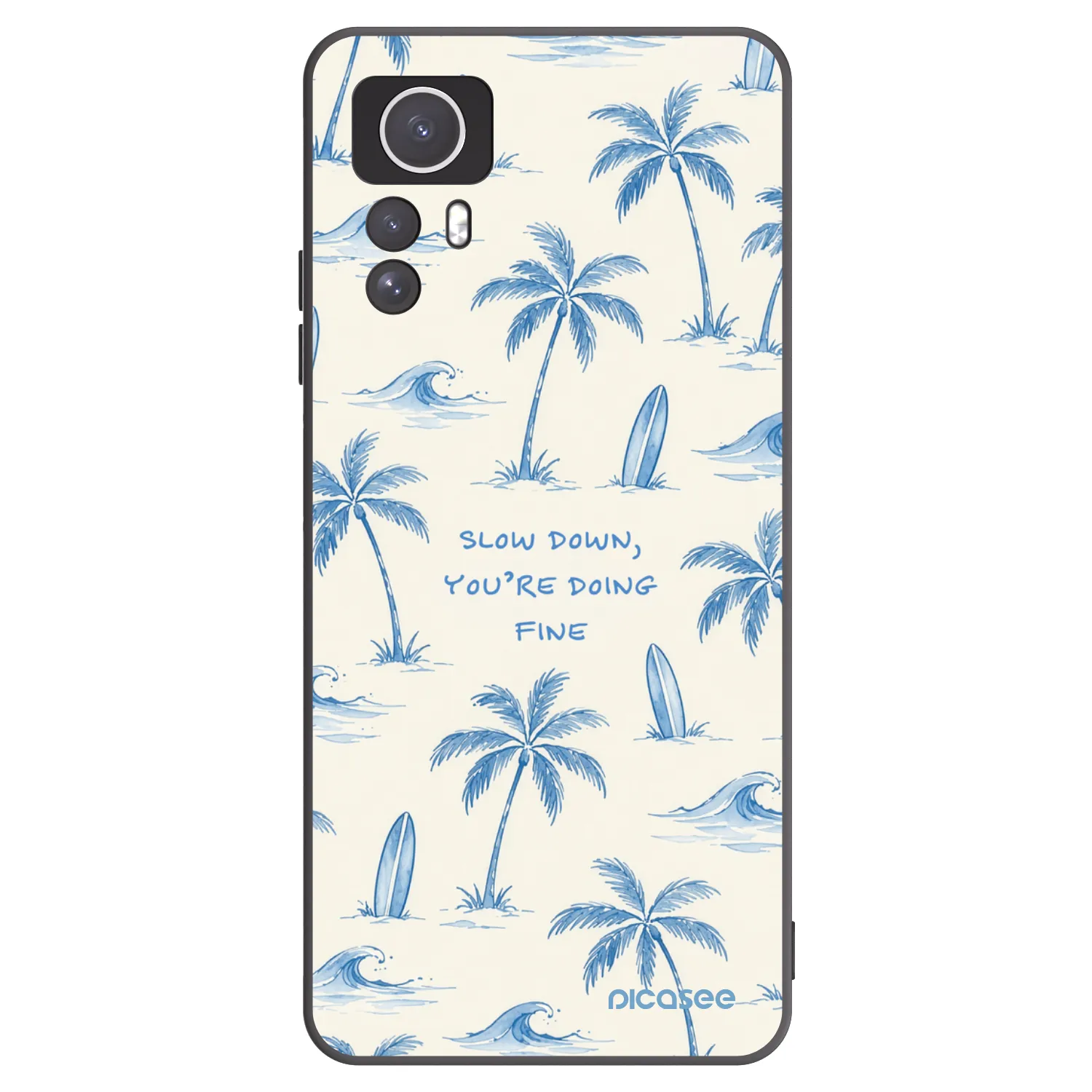 Picasee silikonowe czarne etui na Xiaomi Redmi Note 12S - Slow Tide