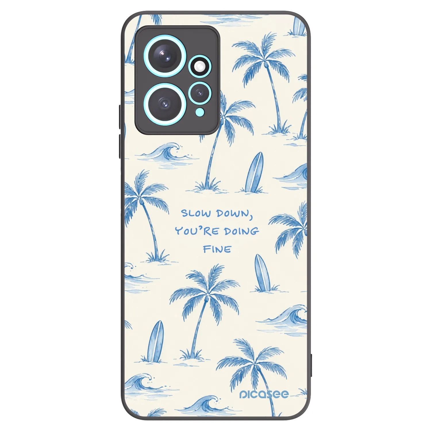 Picasee silikonowe czarne etui na Xiaomi Redmi Note 12 4G - Slow Tide