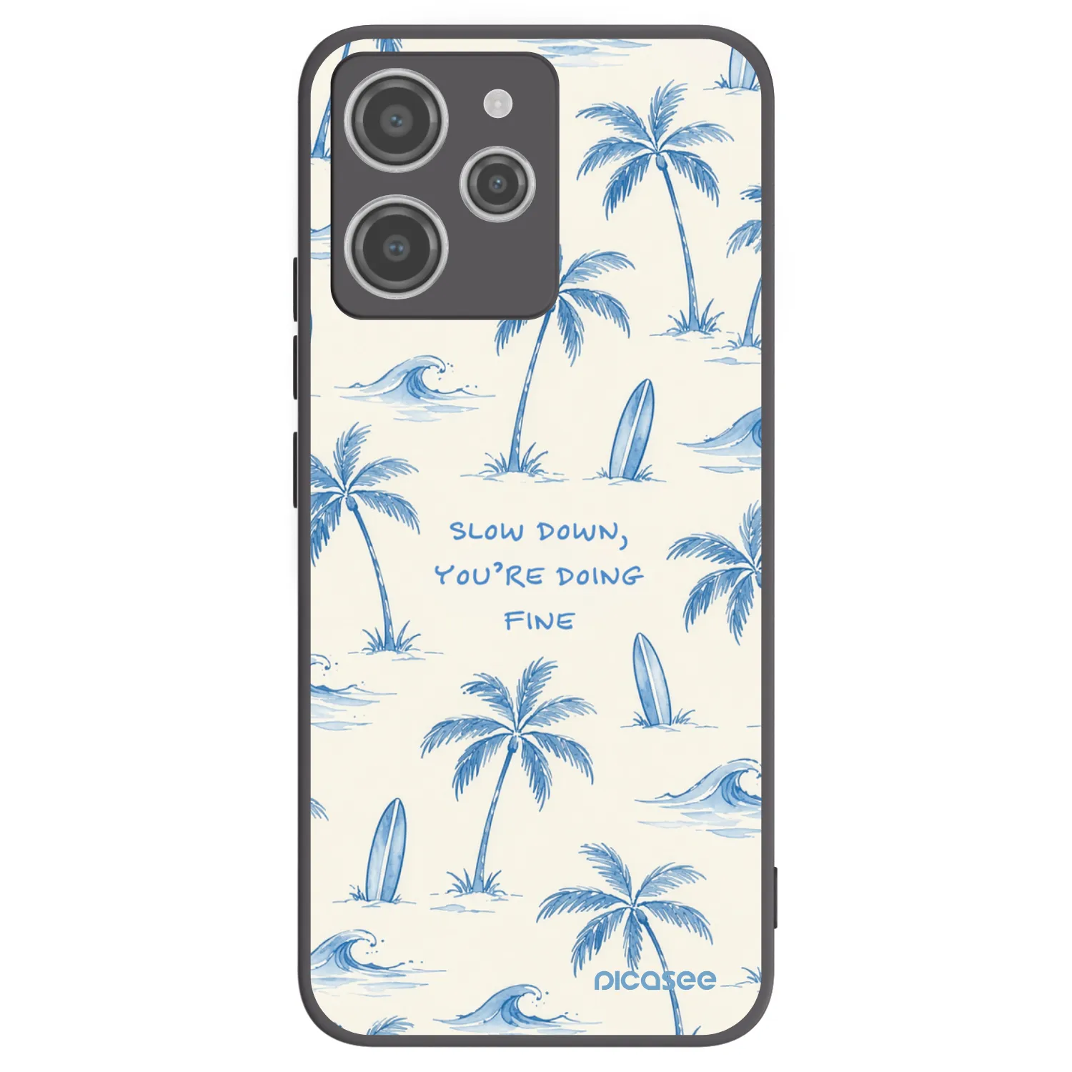 Picasee silikonowe czarne etui na Xiaomi Redmi 12 4G - Slow Tide