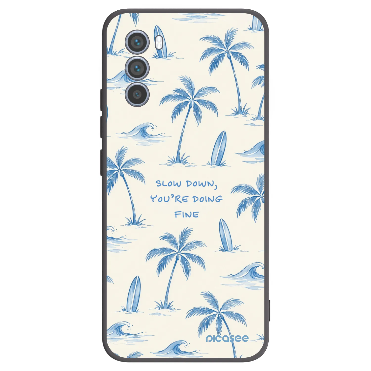 Picasee silikonowe czarne etui na Motorola Moto G62 - Slow Tide