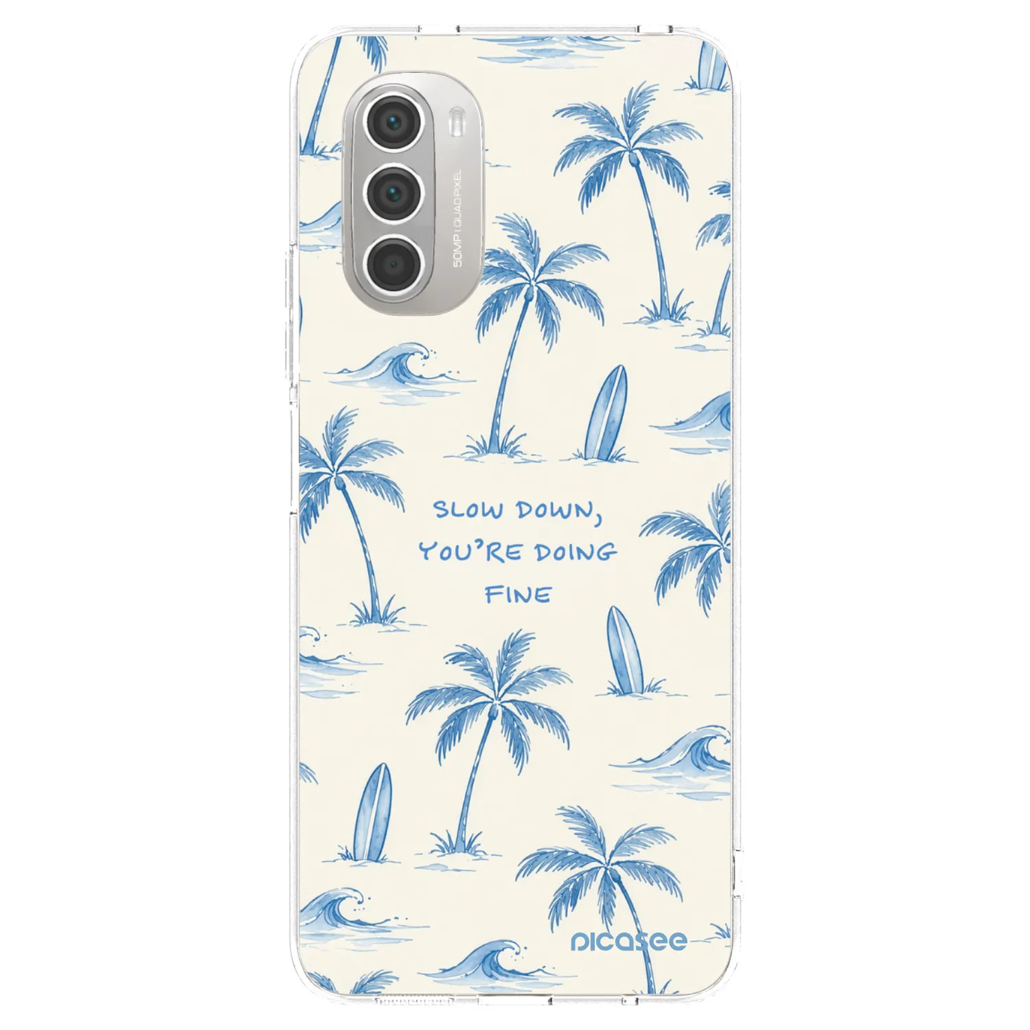 Picasee silikonowe przeźroczyste etui na Motorola Moto G51 - Slow Tide