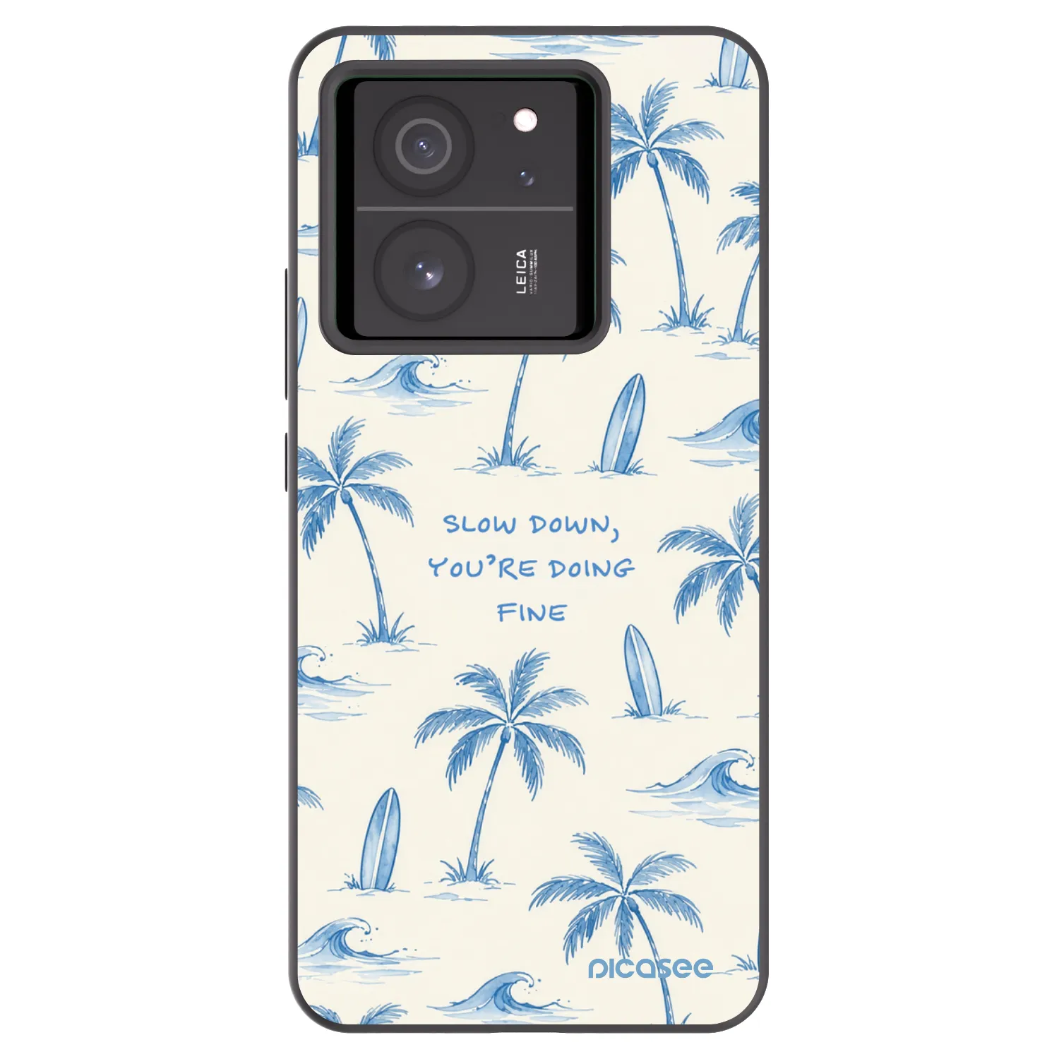 Picasee silikonowe czarne etui na Xiaomi 13T - Slow Tide