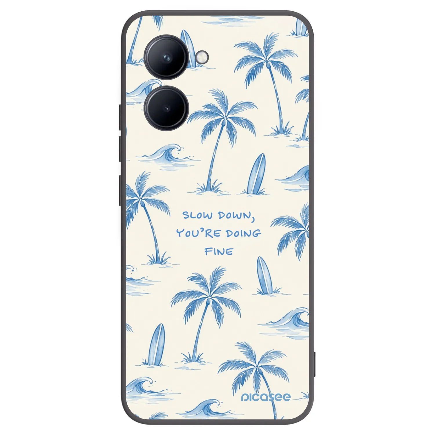 Picasee silikonowe czarne etui na Realme C33 (2023) - Slow Tide