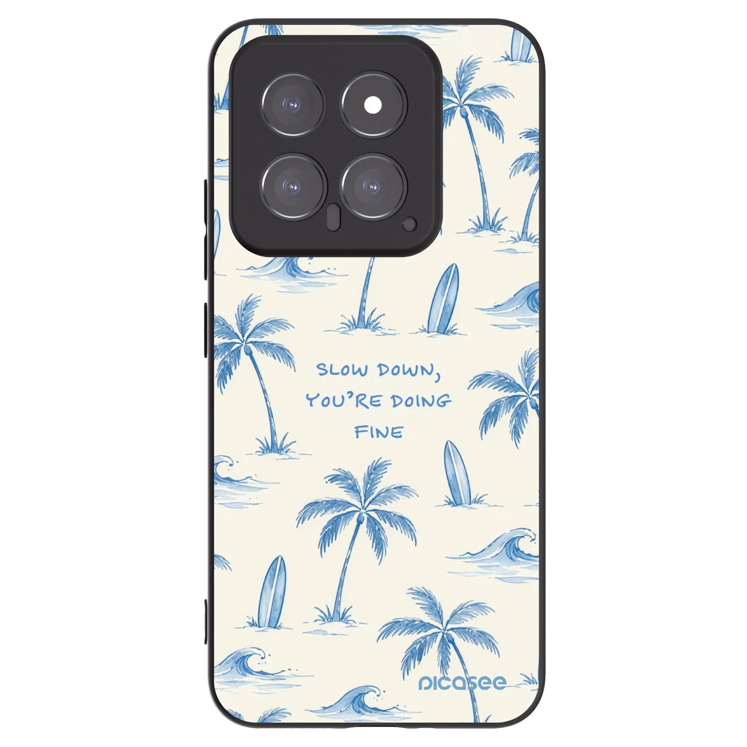 Picasee silikonowe czarne etui na Xiaomi 14 - Slow Tide