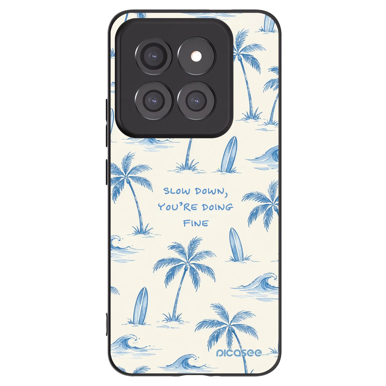 Picasee silikonowe czarne etui na Xiaomi 14 Pro - Slow Tide