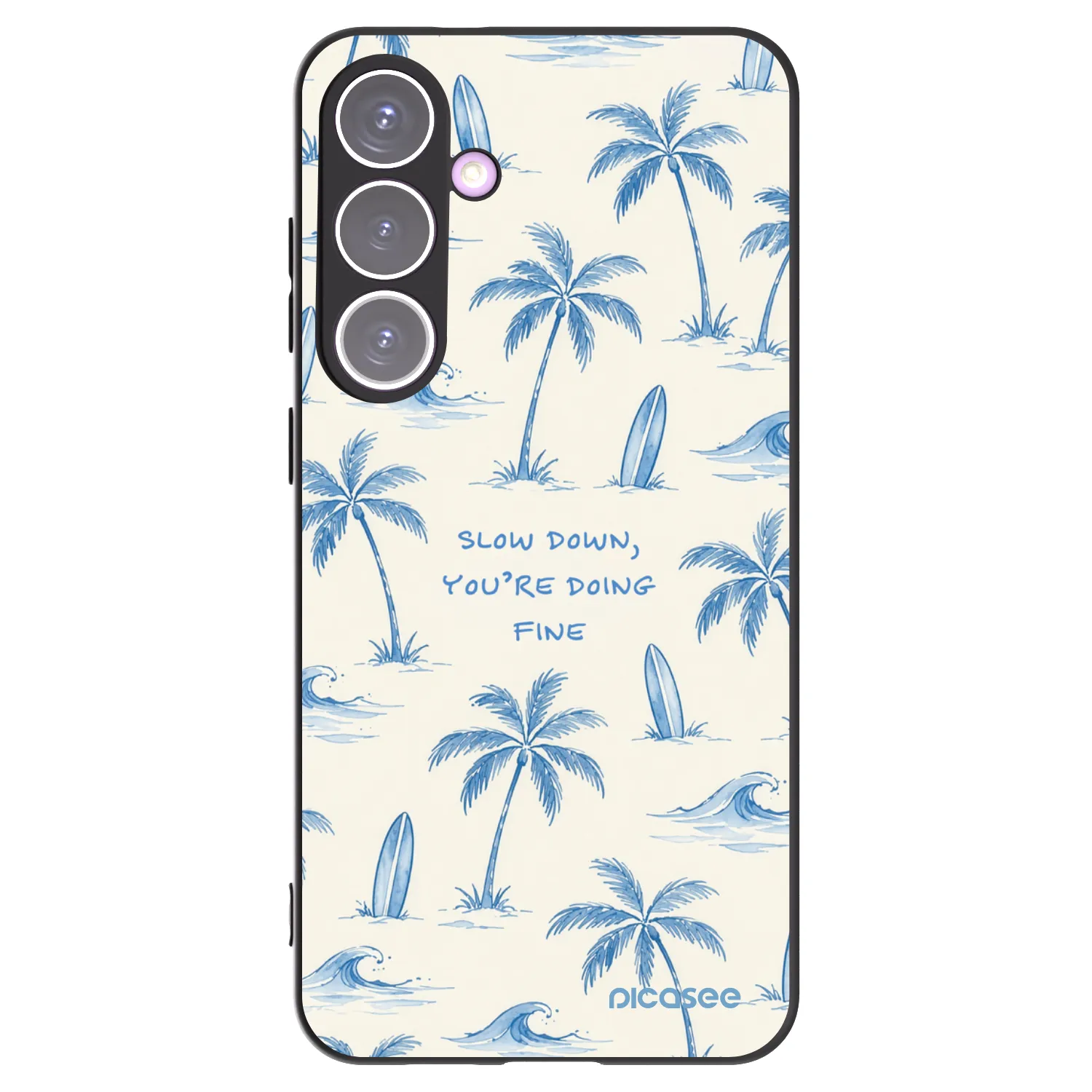 Picasee silikonowe czarne etui na Samsung Galaxy S24+ S926B 5G - Slow Tide