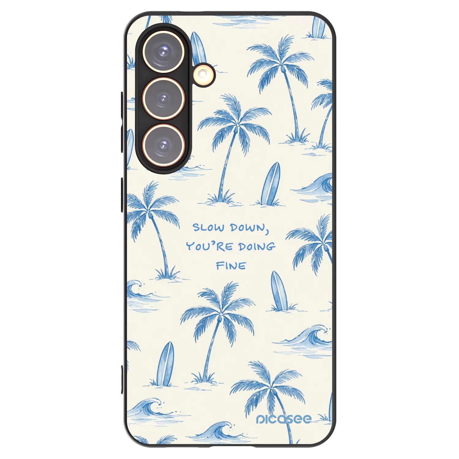 Picasee silikonowe czarne etui na Samsung Galaxy S24 S921B 5G - Slow Tide