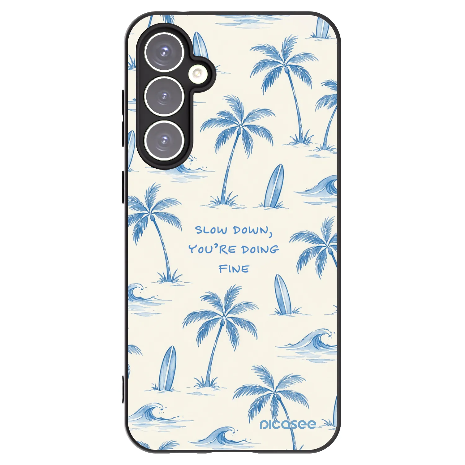 Picasee silikonowe czarne etui na Samsung Galaxy S23 FE S711B - Slow Tide