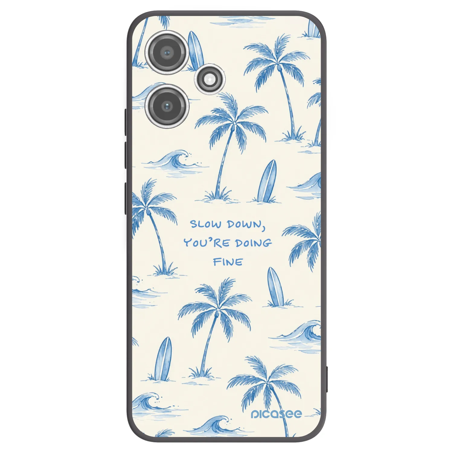 Picasee silikonowe czarne etui na Xiaomi Redmi 12 5G - Slow Tide