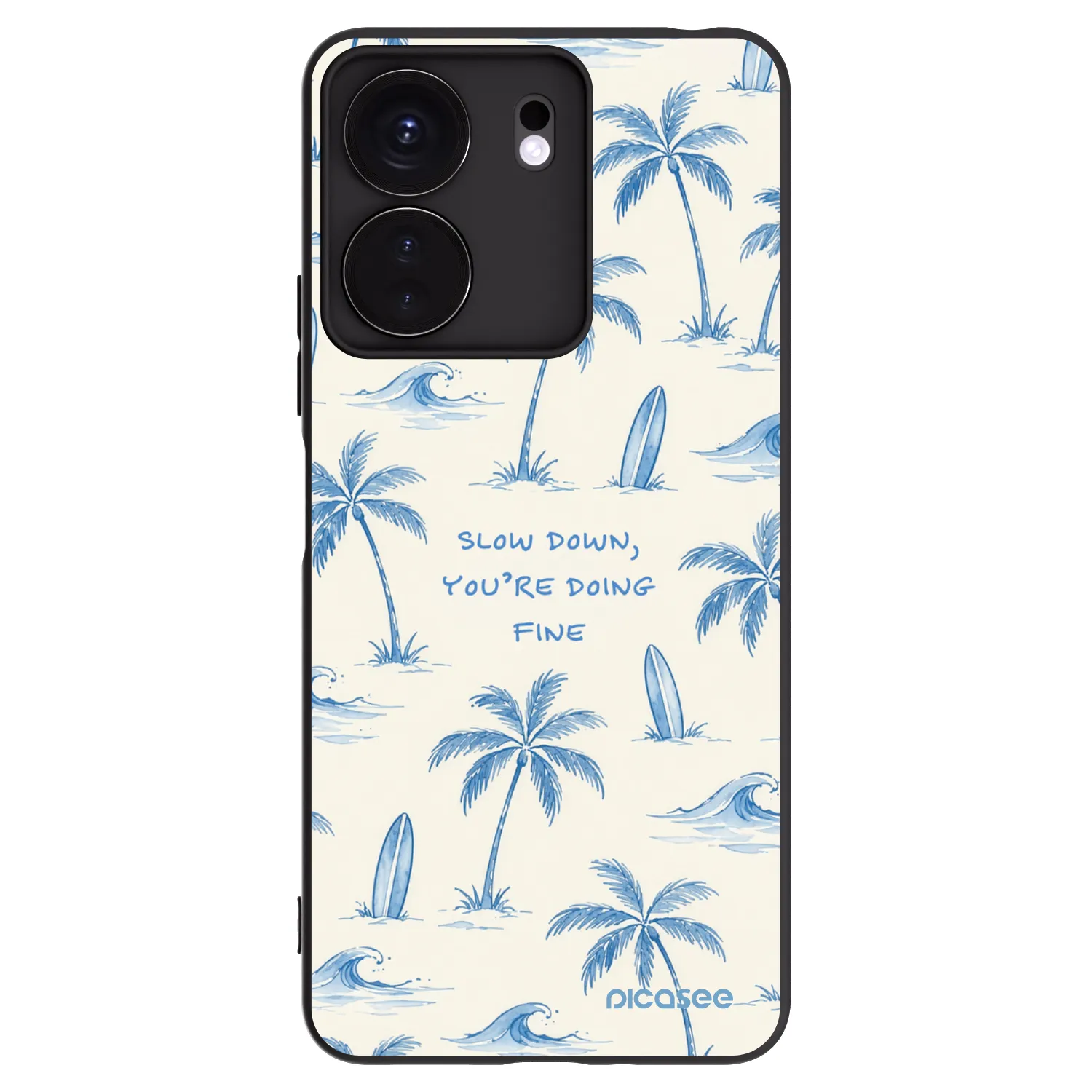 Picasee silikonowe czarne etui na Xiaomi Redmi 13C 4G - Slow Tide