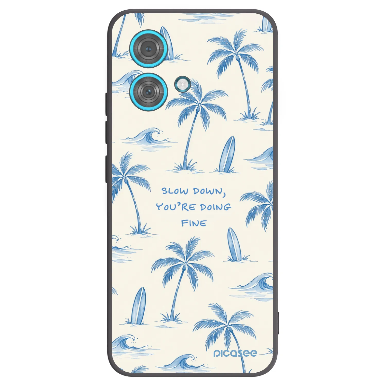 Picasee silikonowe czarne etui na Motorola Edge 40 Neo - Slow Tide