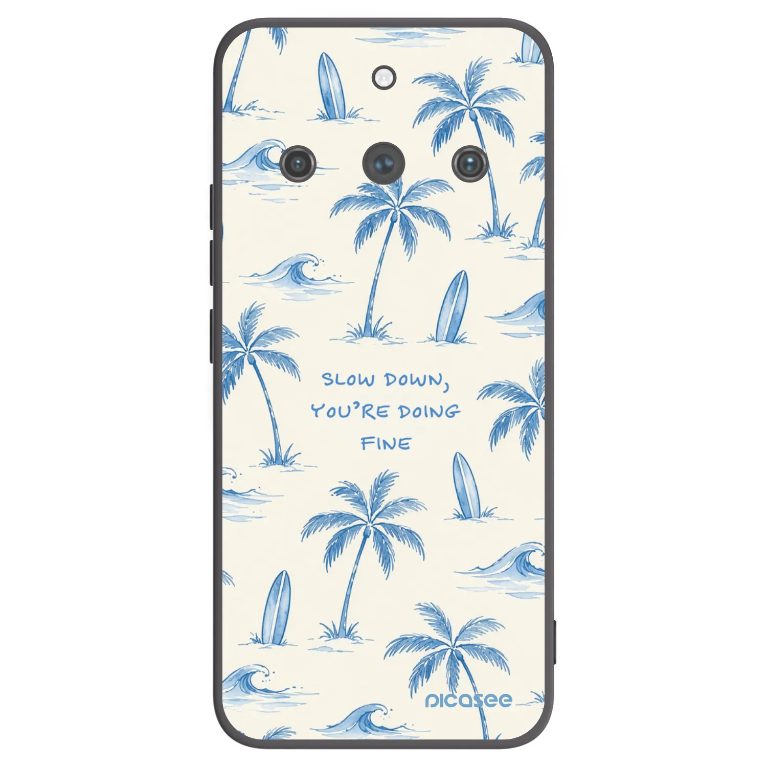 Picasee silikonowe czarne etui na Realme 11 Pro+ - Slow Tide