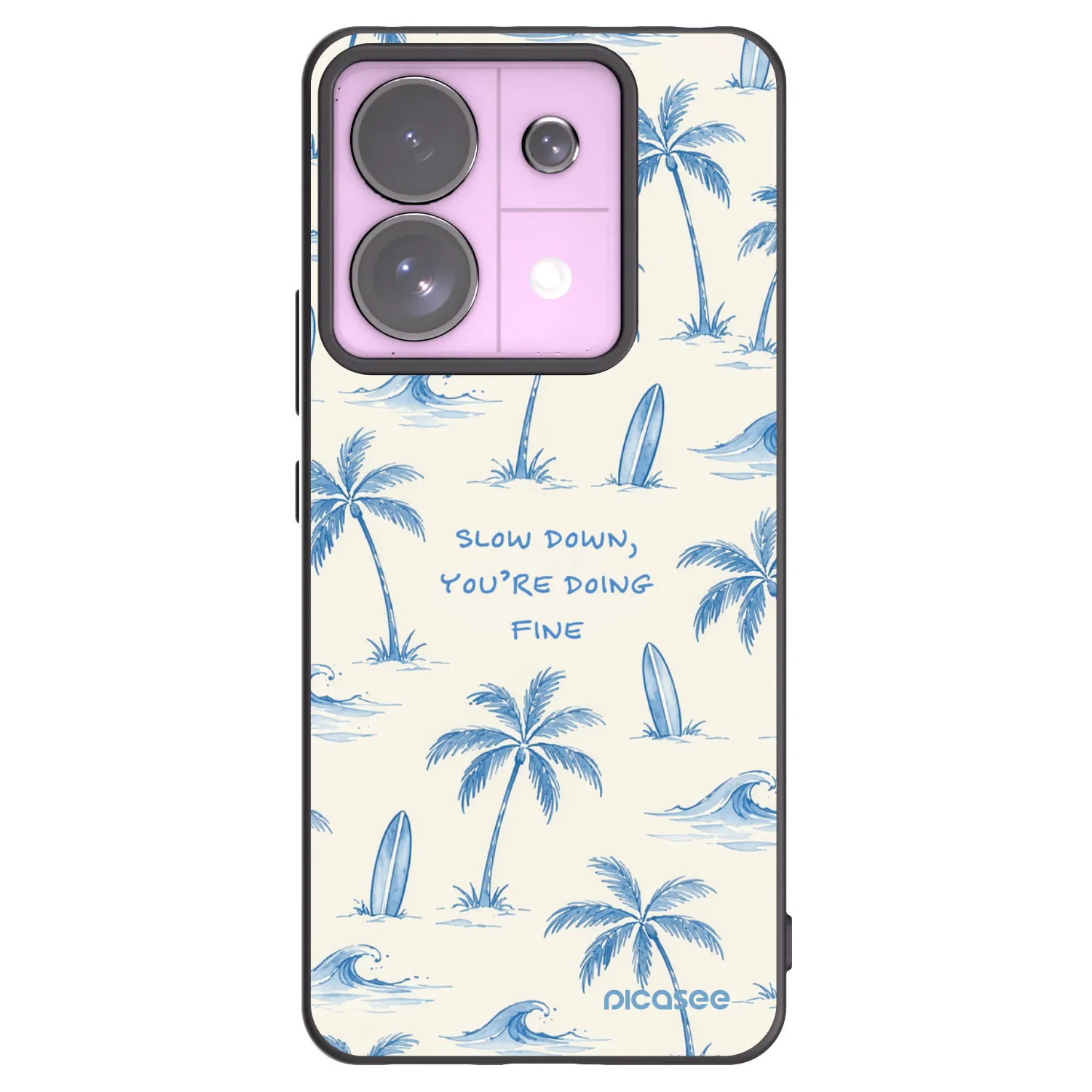 Picasee silikonowe czarne etui na Xiaomi Redmi Note 13 Pro 5G - Slow Tide