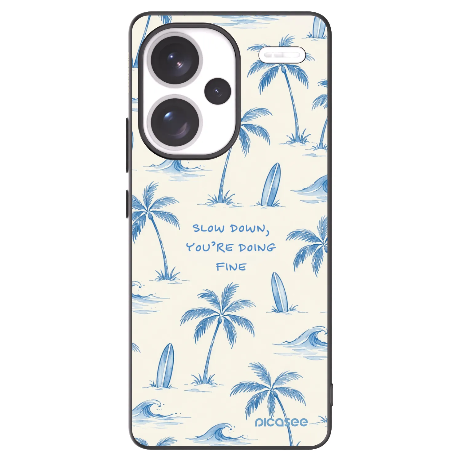 Picasee silikonowe czarne etui na Xiaomi Redmi Note 13 Pro+ 5G - Slow Tide