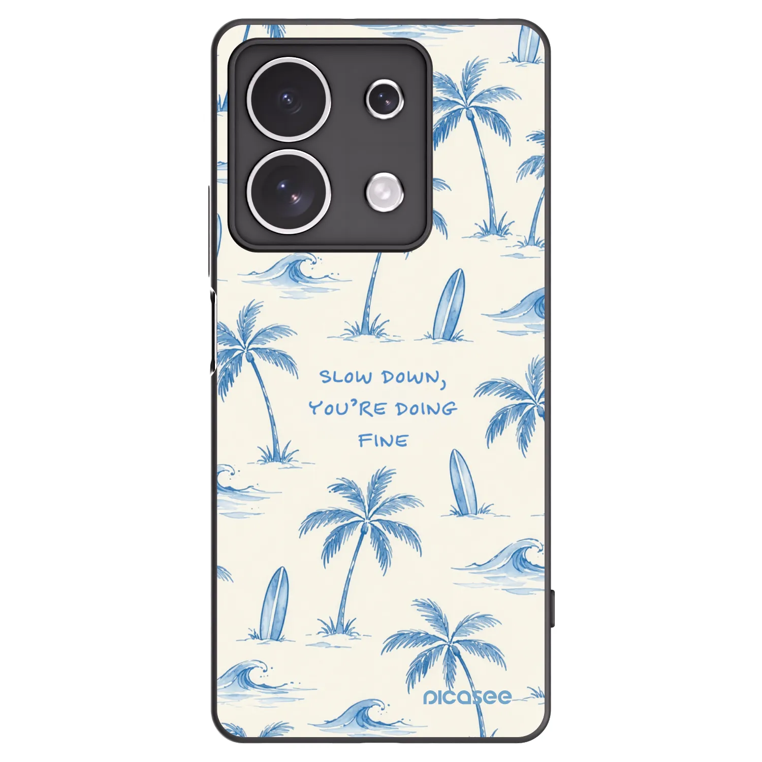 Picasee silikonowe czarne etui na Xiaomi Redmi Note 13 4G - Slow Tide